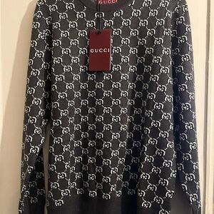 Gucci Monogram Black and White Crewneck Sweater